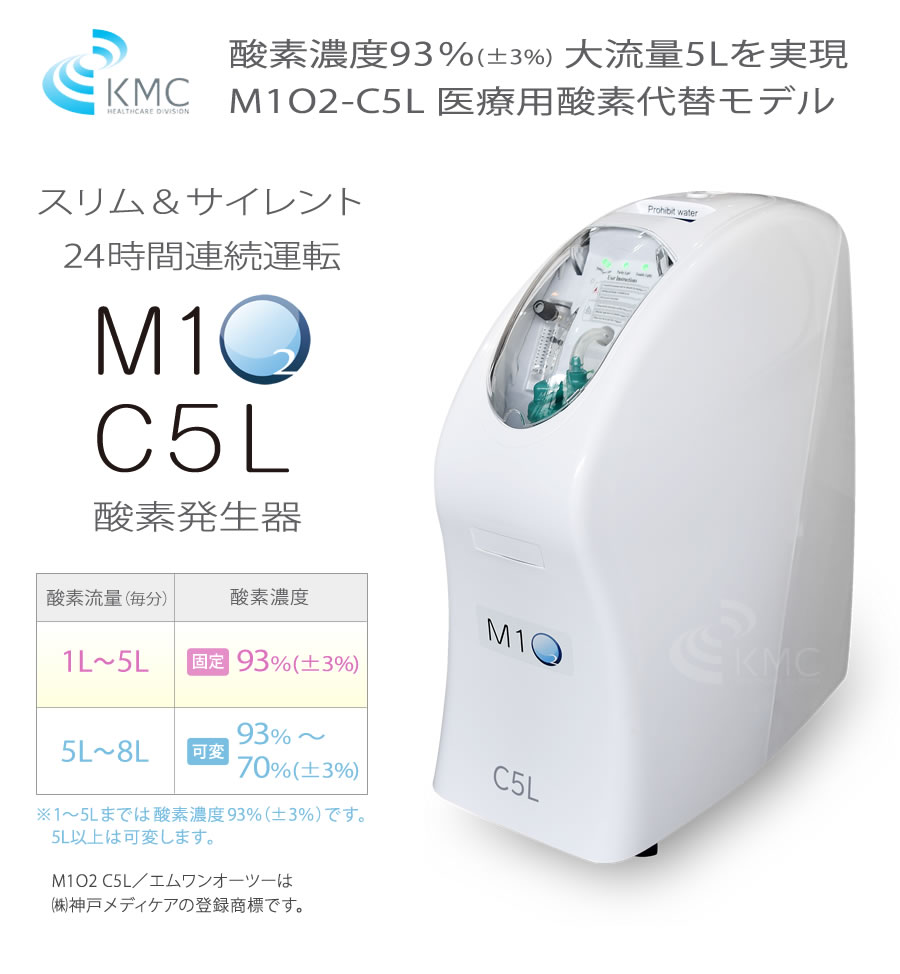 酸素濃縮器 M1O2-C5L（エムワンオーツーシー5エル）（医療用酸素代替